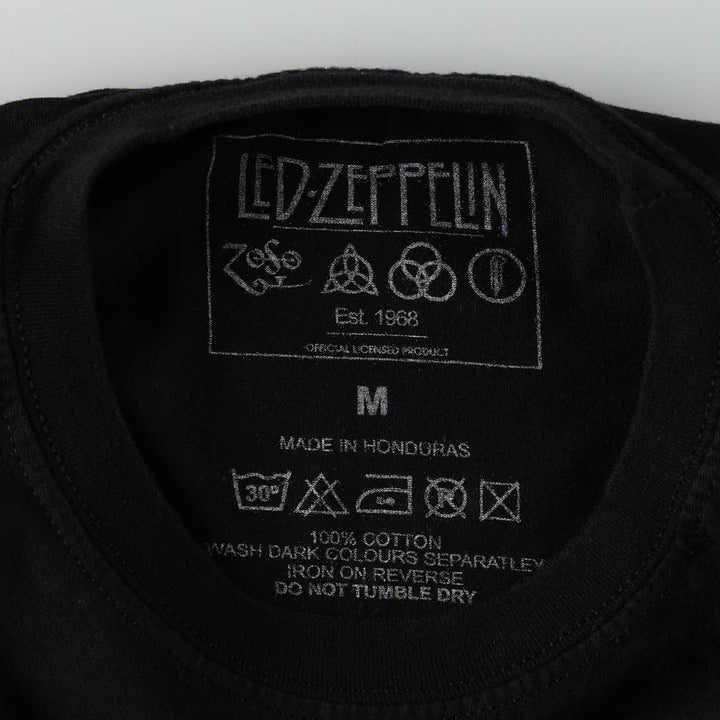 Led Zeppelin Band T-shirt, Band T, Men's M size cotton black type Vintage Second Hand