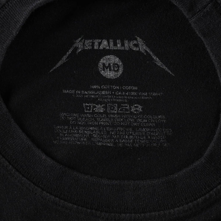 METALLICA Skull Pattern Band T-shirt Band Tee Men's M size cotton black type Vintage Second Hand
