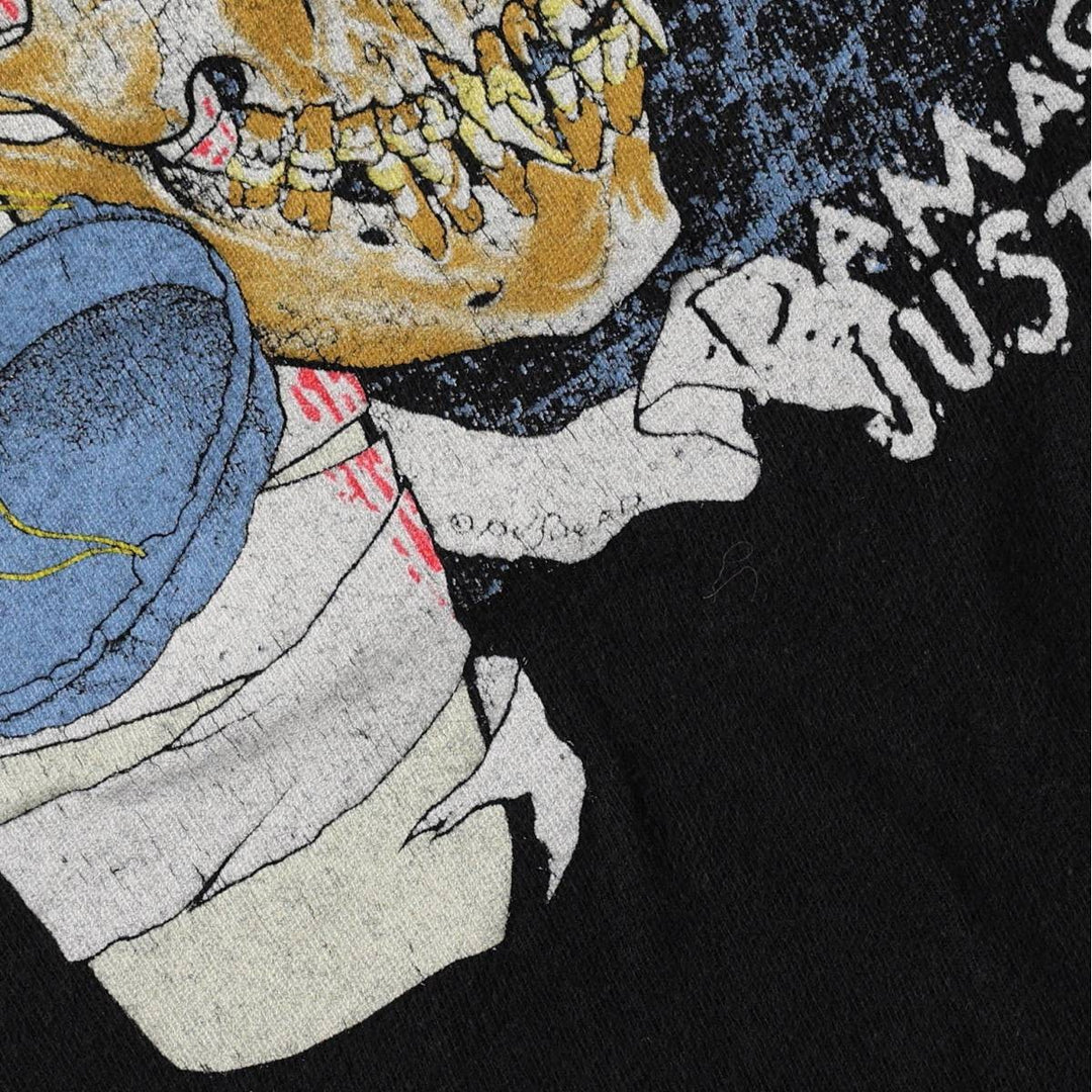METALLICA Skull Pattern Band T-shirt Band Tee Men's M size cotton black type Vintage Second Hand