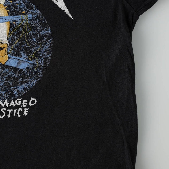 METALLICA Skull Pattern Band T-shirt Band Tee Men's M size cotton black type Vintage Second Hand
