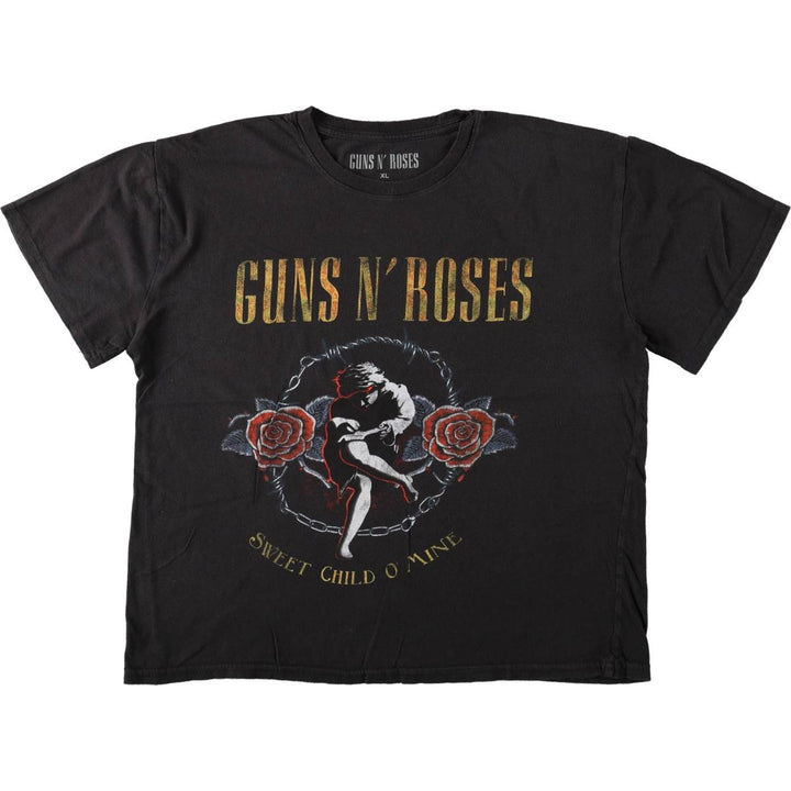 GUNS N' ROSES Guns N' Roses Band T-Shirt Band Tee Men's XL cotton black type Vintage Second Hand