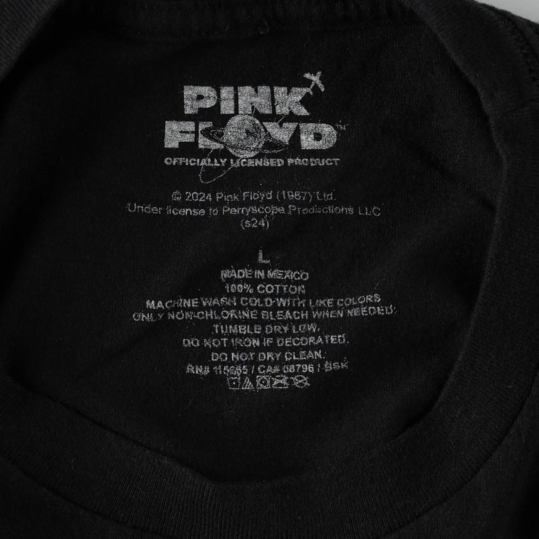 PINK FLOYD Pink Floyd Band T-shirt Band T Men's L size cotton black type Vintage Second Hand