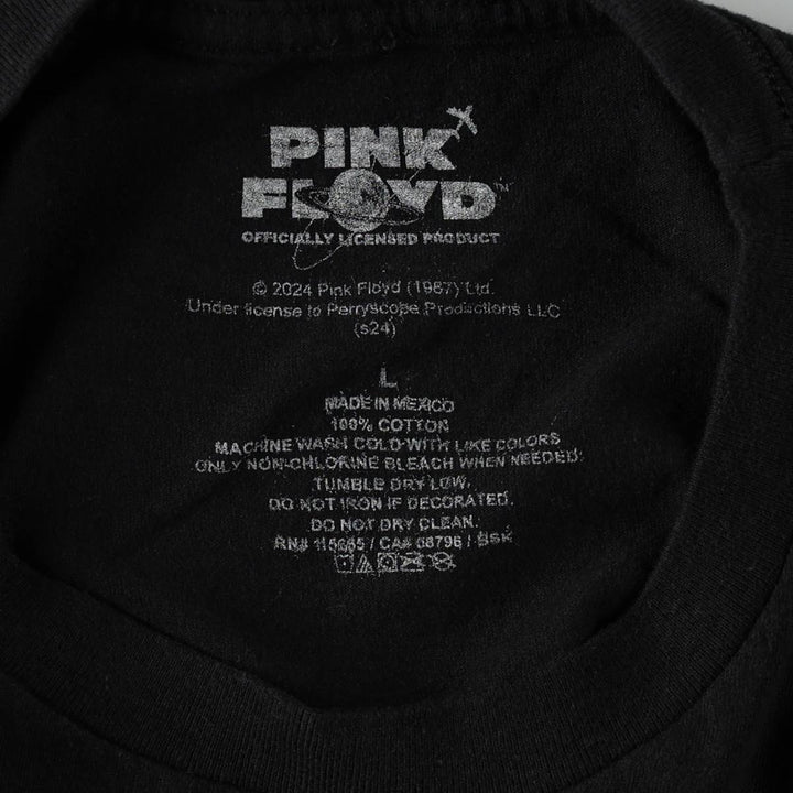 PINK FLOYD Pink Floyd Band T-shirt Band T Men's L size cotton black type Vintage Second Hand