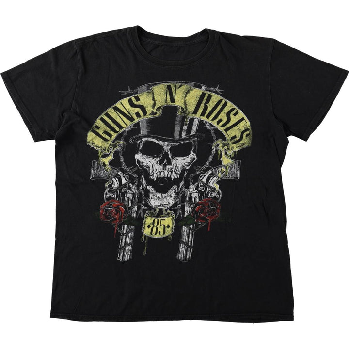 Guns N' Roses Skull Pattern Band T-shirt, Band Tee, Men's XL size unclear black type Vintage Second Hand