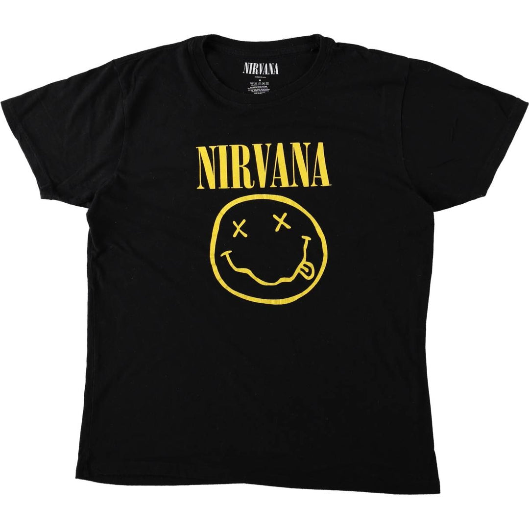 NIRVANA Nirvana Band T-shirt, Band T, Men's M size cotton black type Vintage Second Hand