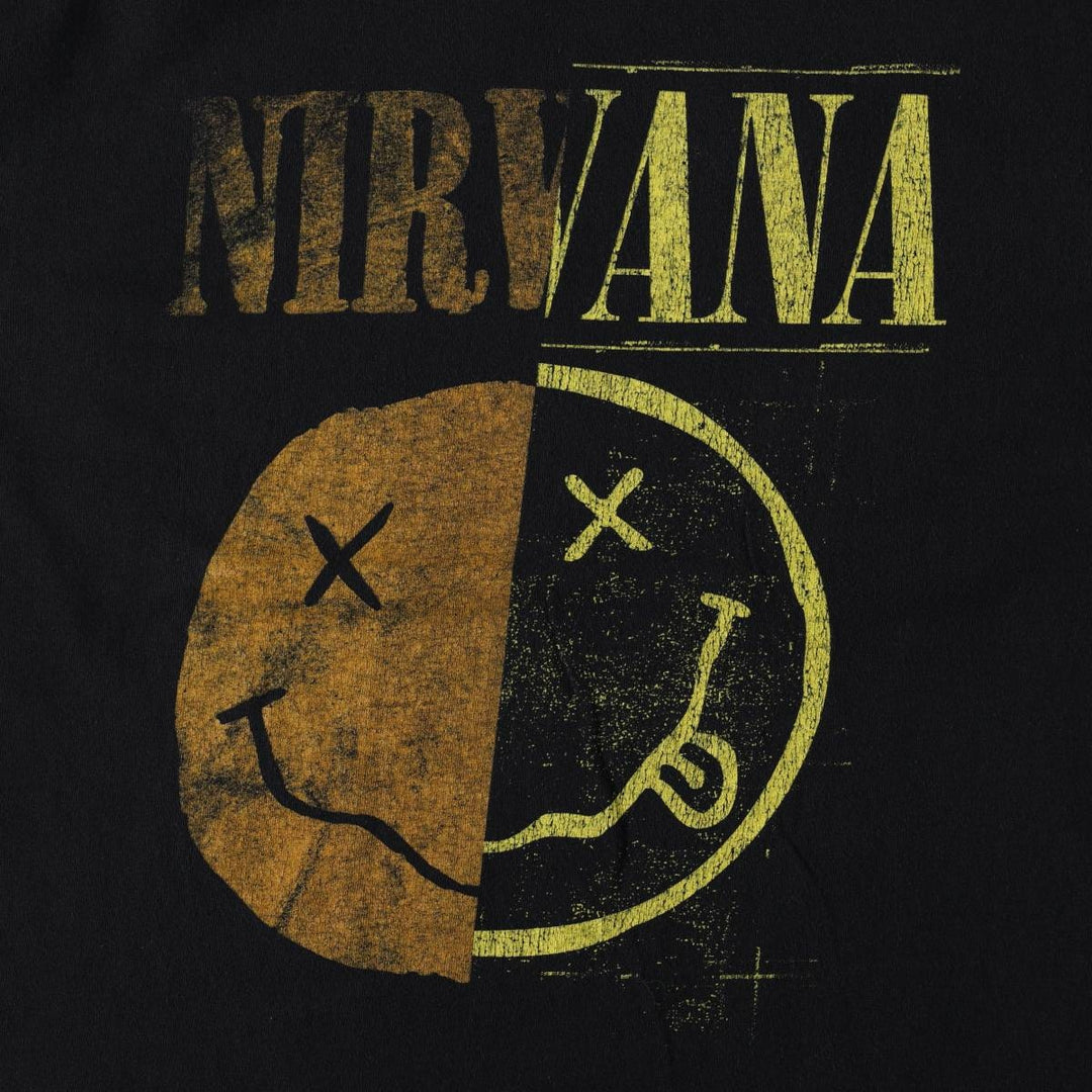 NIRVANA Nirvana Band T-shirt, Band T, Men's L size cotton black type Vintage Second Hand