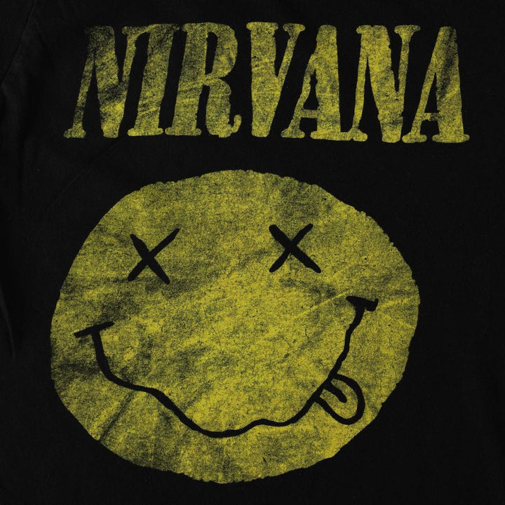 NIRVANA Nirvana Band T-shirt, Band T, Men's M size cotton black type Vintage Second Hand