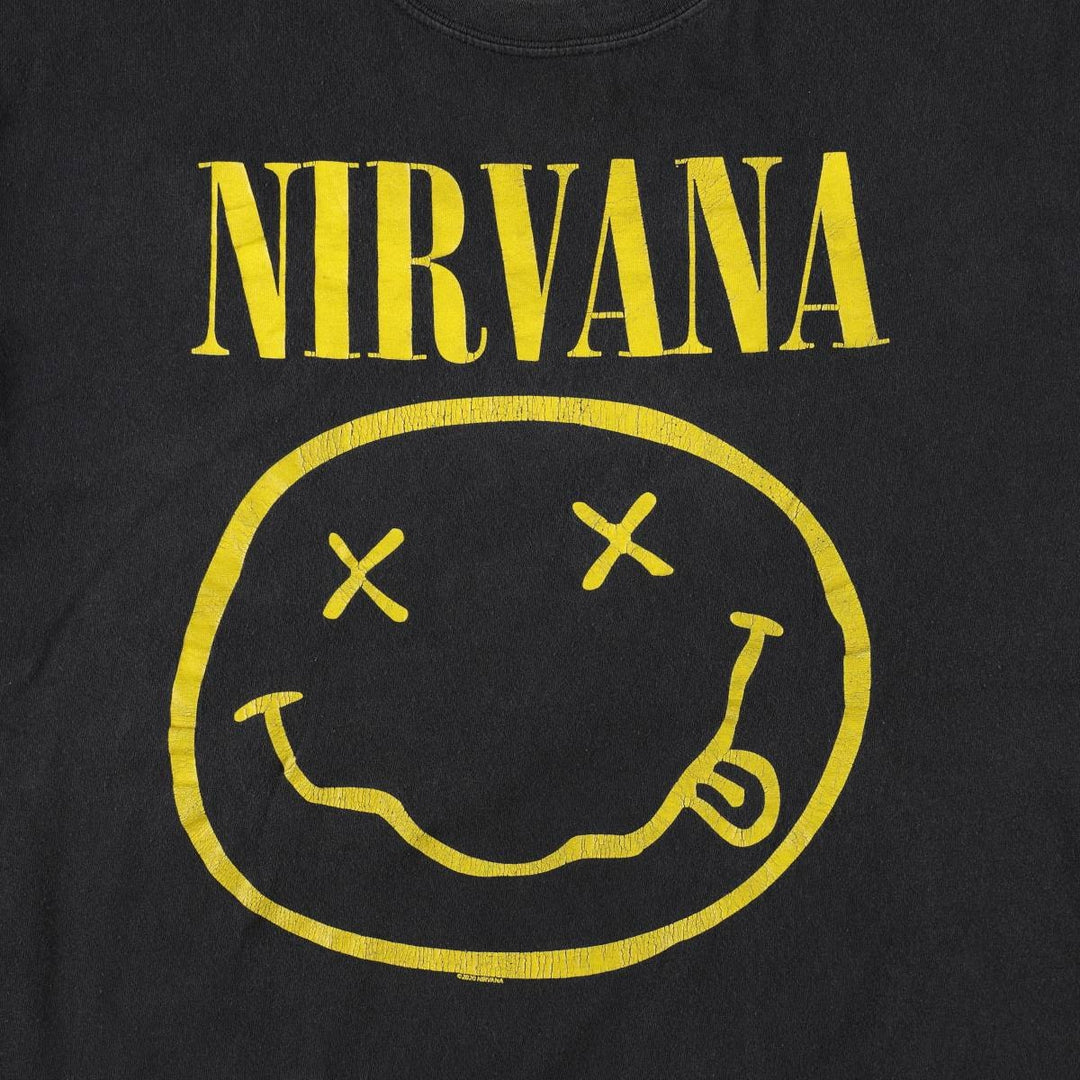 NIRVANA Nirvana Band T-shirt, Band T, Men's L size unclear black type Vintage Second Hand