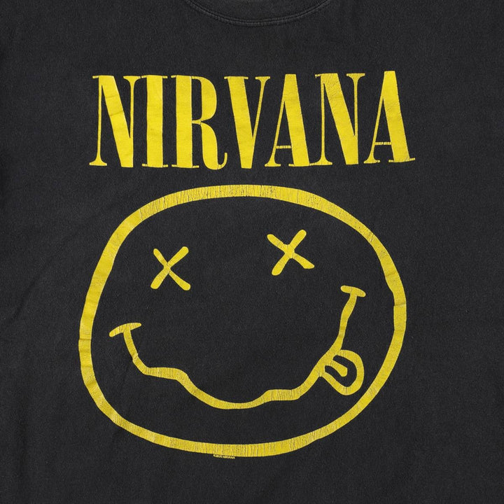 NIRVANA Nirvana Band T-shirt, Band T, Men's L size unclear black type Vintage Second Hand