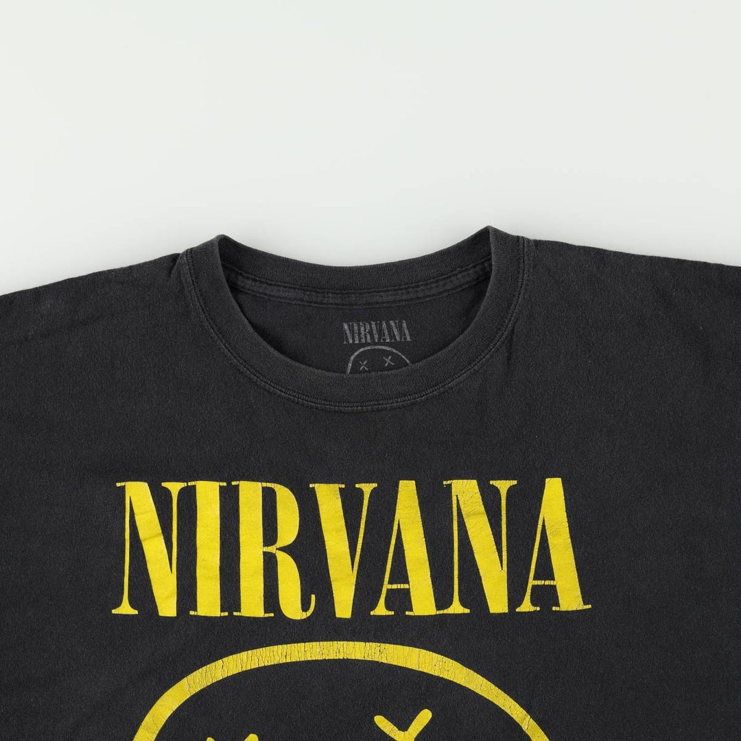 NIRVANA Nirvana Band T-shirt, Band T, Men's L size unclear black type Vintage Second Hand