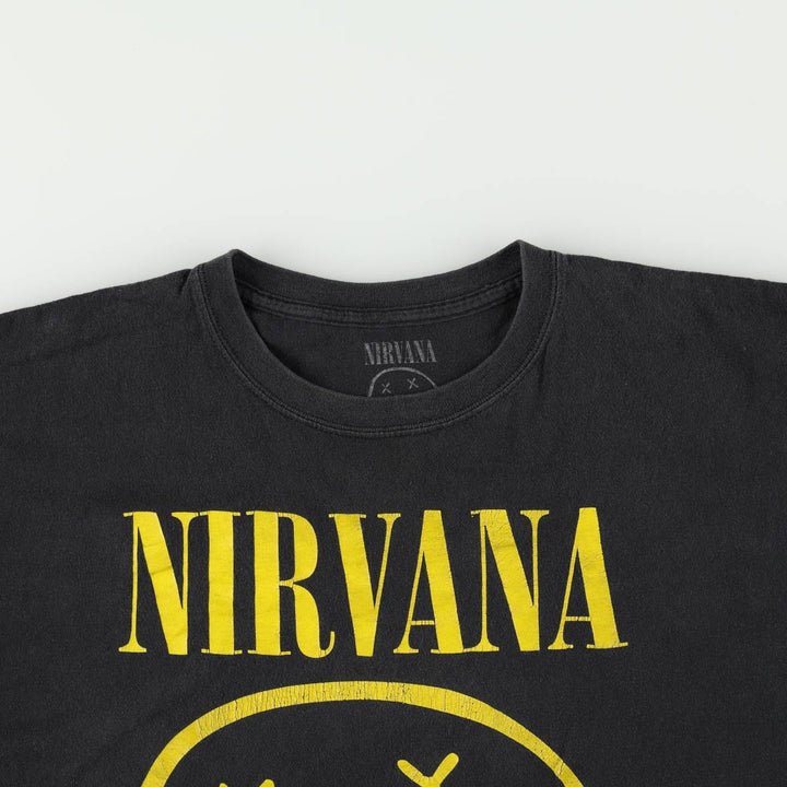 NIRVANA Nirvana Band T-shirt, Band T, Men's L size unclear black type Vintage Second Hand
