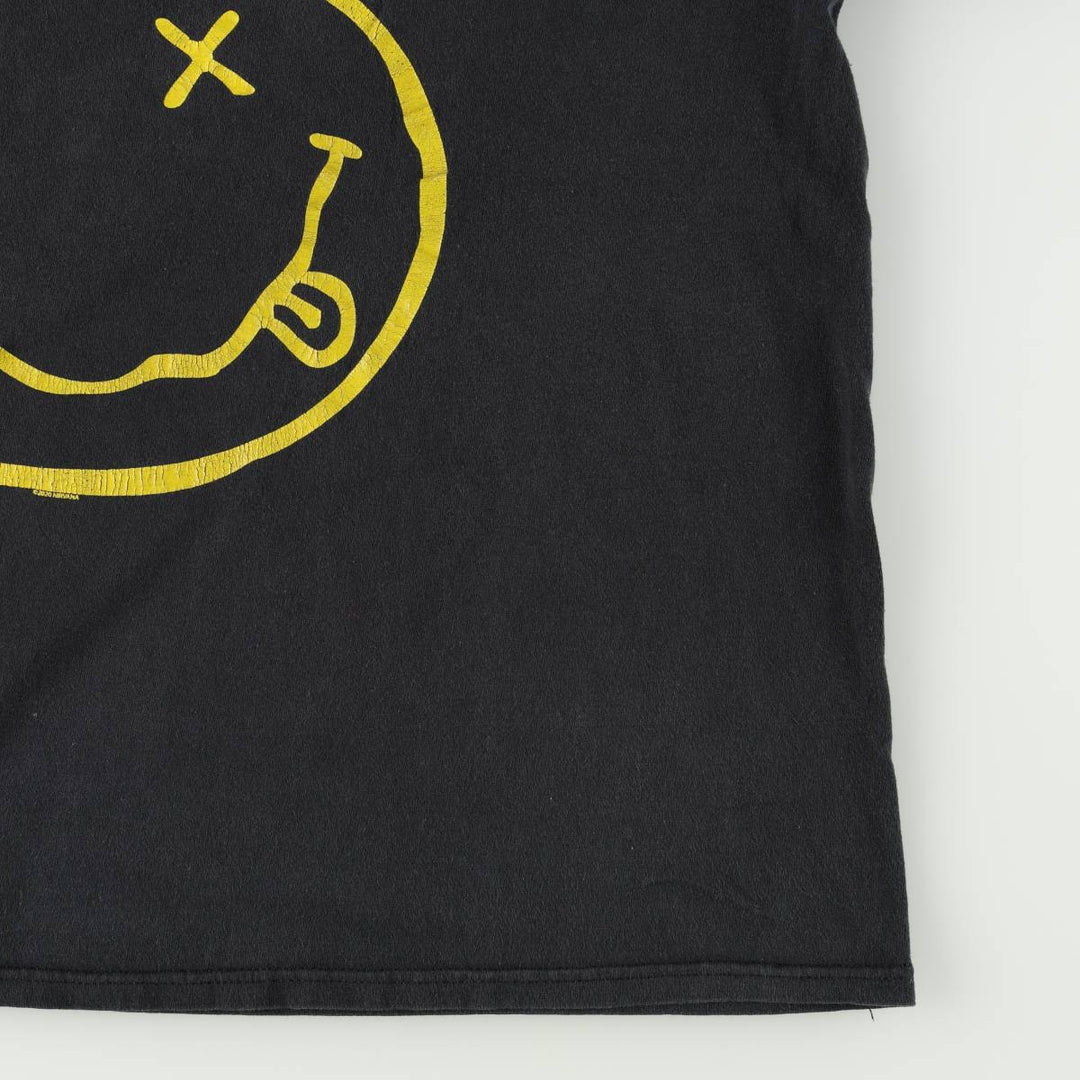 NIRVANA Nirvana Band T-shirt, Band T, Men's L size unclear black type Vintage Second Hand