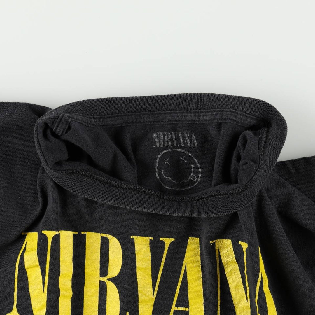 NIRVANA Nirvana Band T-shirt, Band T, Men's L size unclear black type Vintage Second Hand