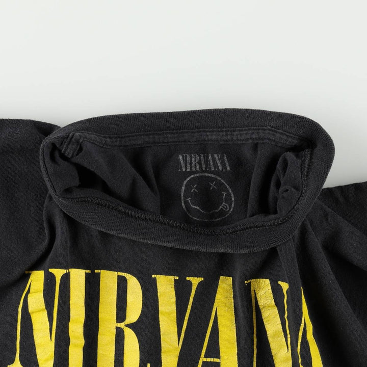 NIRVANA Nirvana Band T-shirt, Band T, Men's L size unclear black type Vintage Second Hand