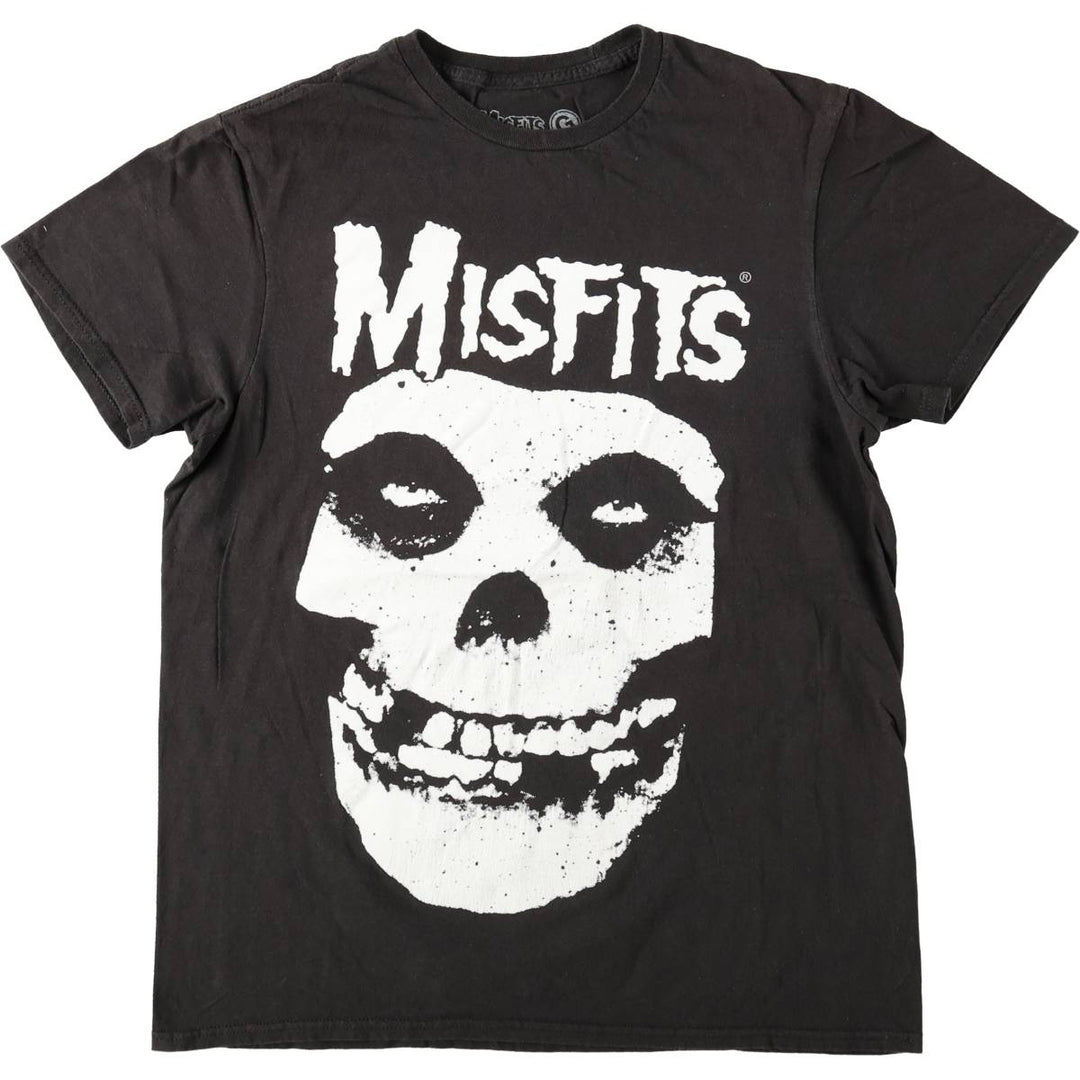 MISFITS Skull Pattern Band T-shirt, Men's M size cotton black type Vintage Second Hand