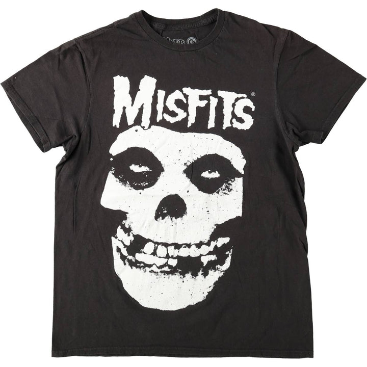 MISFITS Skull Pattern Band T-shirt, Men's M size cotton black type Vintage Second Hand