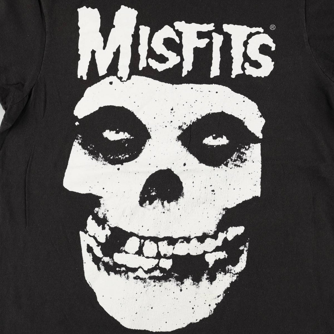 MISFITS Skull Pattern Band T-shirt, Men's M size cotton black type Vintage Second Hand
