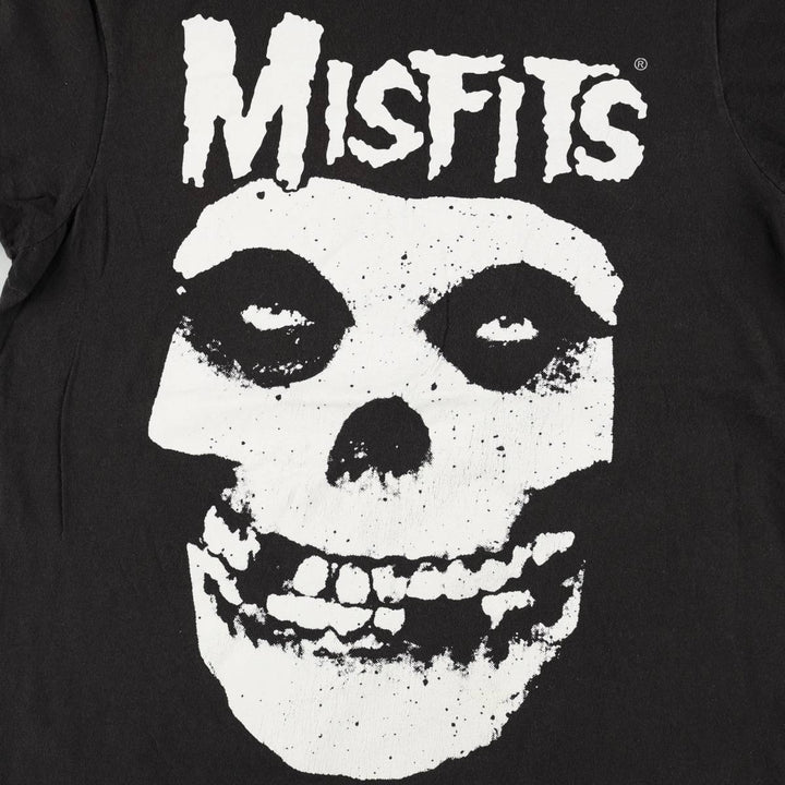 MISFITS Skull Pattern Band T-shirt, Men's M size cotton black type Vintage Second Hand
