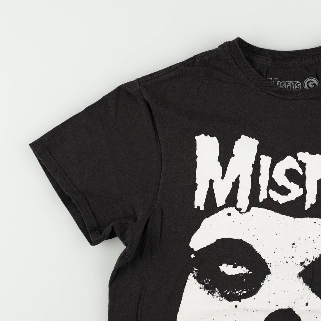 MISFITS Skull Pattern Band T-shirt, Men's M size cotton black type Vintage Second Hand