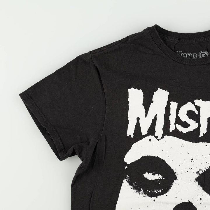 MISFITS Skull Pattern Band T-shirt, Men's M size cotton black type Vintage Second Hand