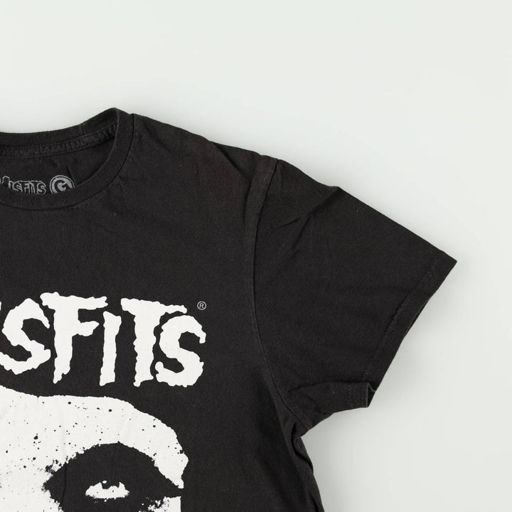 MISFITS Skull Pattern Band T-shirt, Men's M size cotton black type Vintage Second Hand