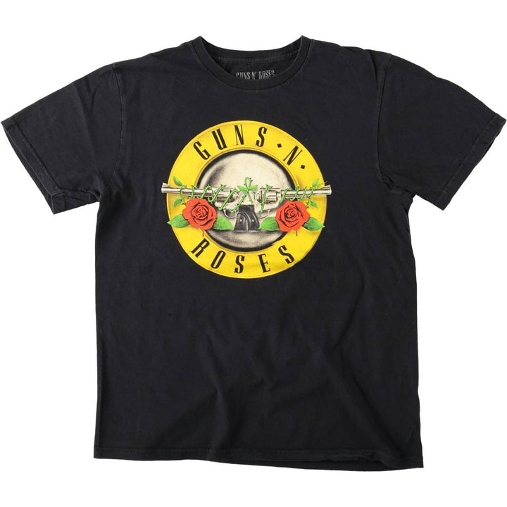 GUNS N' ROSES Guns N' Roses Band T-shirt Band Tee Men's M size cotton black type Vintage Second Hand