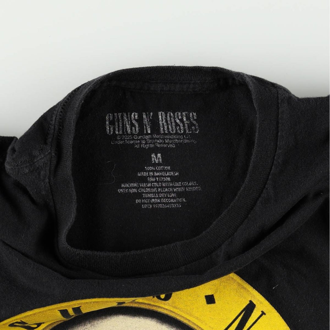 GUNS N' ROSES Guns N' Roses Band T-shirt Band Tee Men's M size cotton black type Vintage Second Hand