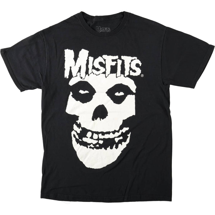 MISFITS Skull Pattern Band T-shirt, Men's M size cotton black type Vintage Second Hand
