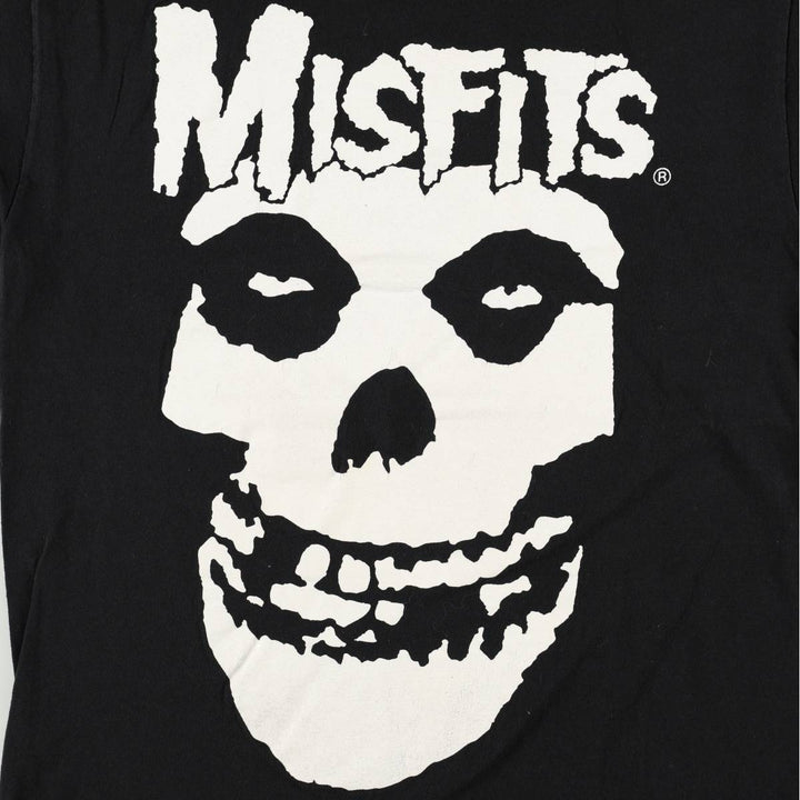 MISFITS Skull Pattern Band T-shirt, Men's M size cotton black type Vintage Second Hand