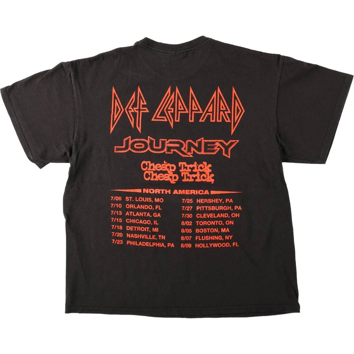 DEFTONES band t-shirt, men's size L (approx.), double-sided print. cotton black type Vintage Second Hand