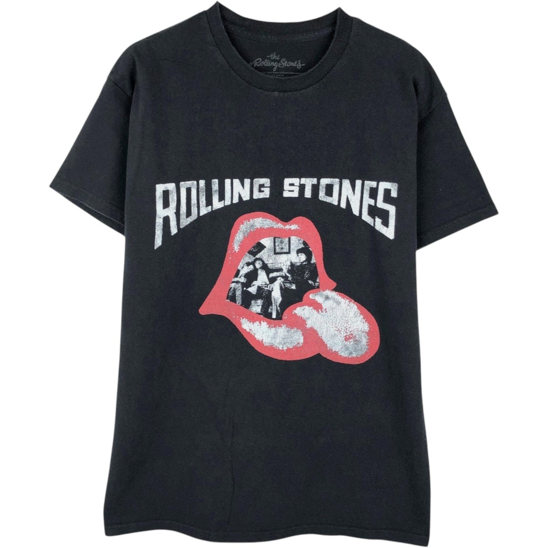 THE ROLLING STONES The Rolling Stones Band T-shirt Band T Men's M size unclear black type Vintage Second Hand