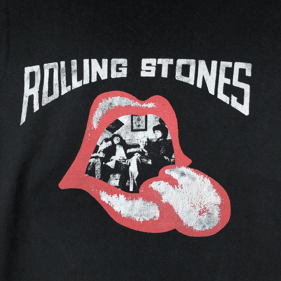 THE ROLLING STONES The Rolling Stones Band T-shirt Band T Men's M size unclear black type Vintage Second Hand
