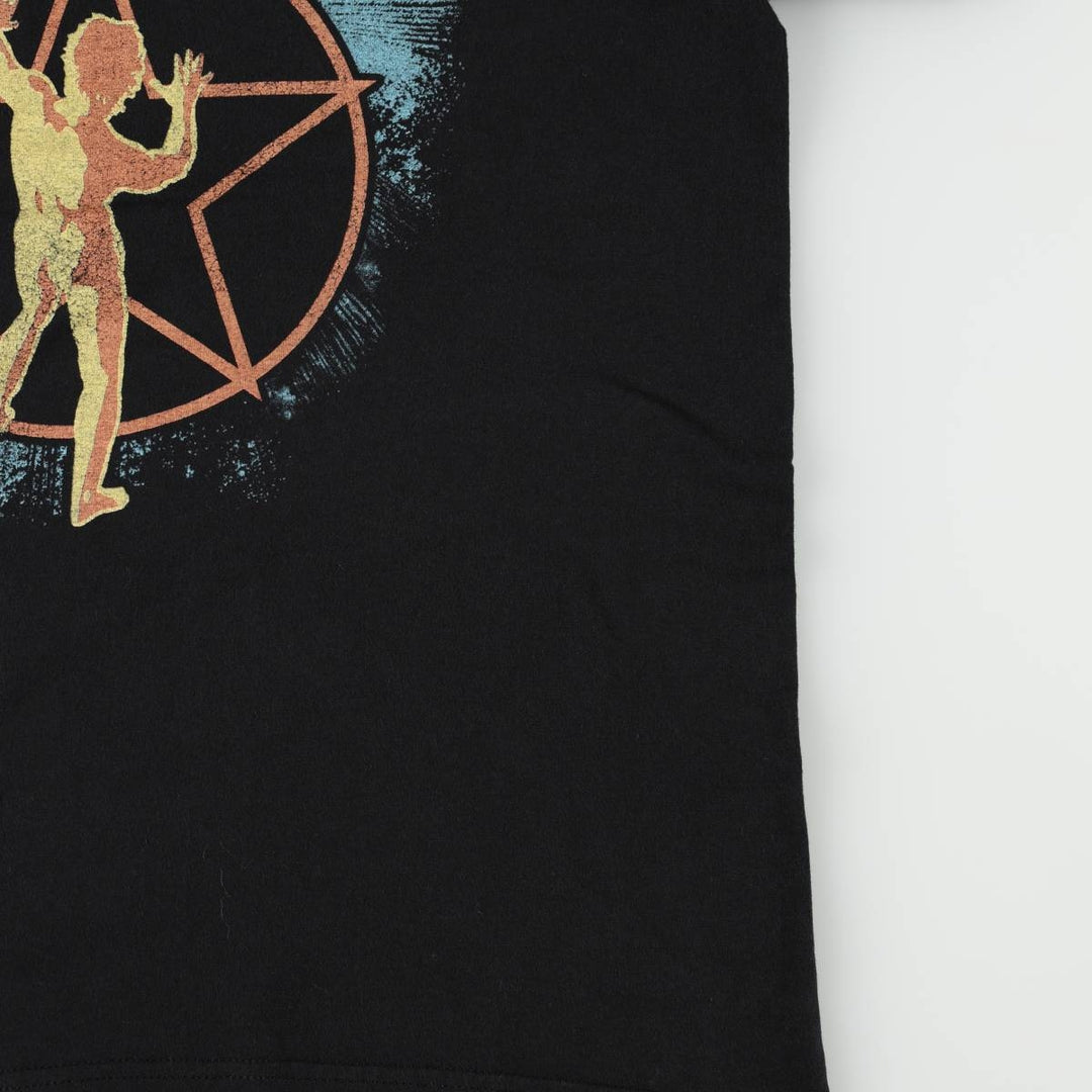 RUSH Band T-shirt, Men's L size cotton black type Vintage Second Hand