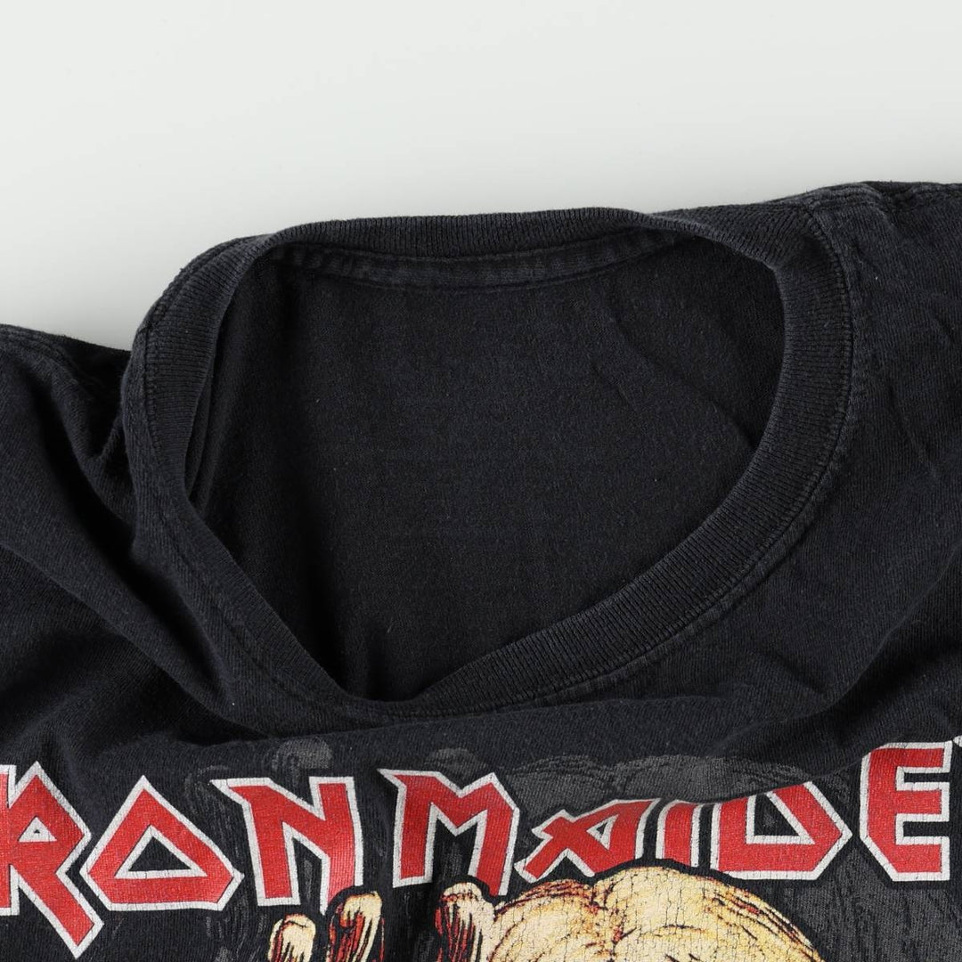 IRON MAIDEN Iron Maiden Band T-shirt Band T Men's M size unclear black type Vintage Second Hand