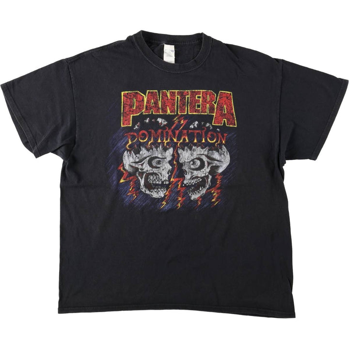 Gildan PANTERA Skull Pattern Band T-Shirt (Men's XL equivalent) cotton black type Vintage Second Hand