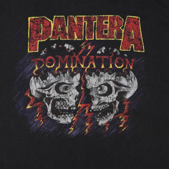 Gildan PANTERA Skull Pattern Band T-Shirt (Men's XL equivalent) cotton black type Vintage Second Hand
