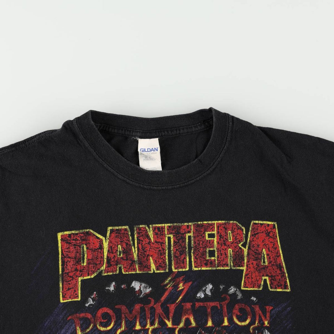 Gildan PANTERA Skull Pattern Band T-Shirt (Men's XL equivalent) cotton black type Vintage Second Hand
