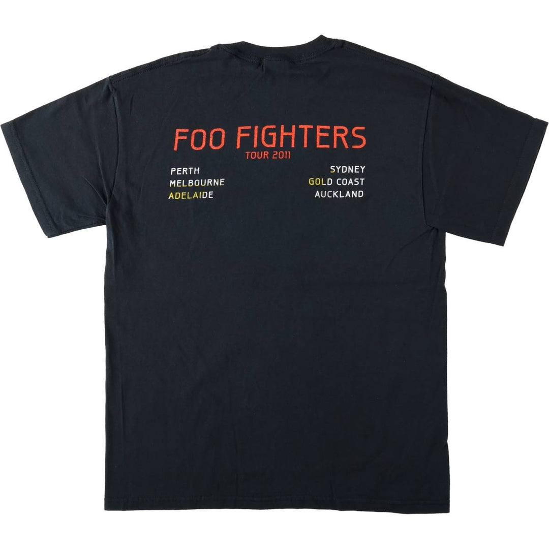 Gildan Foo Fighters band T-shirt, men's size M cotton black type Vintage Second Hand