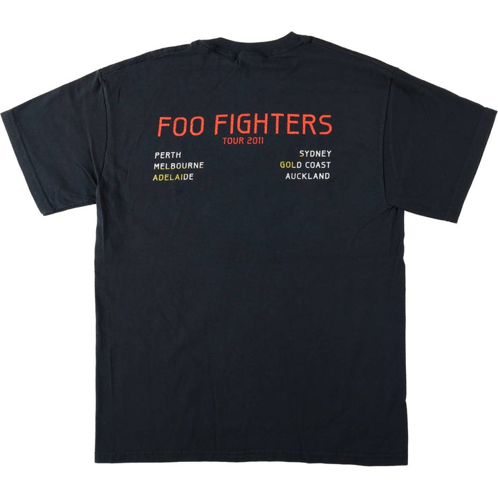 Gildan Foo Fighters band T-shirt, men's size M cotton black type Vintage Second Hand