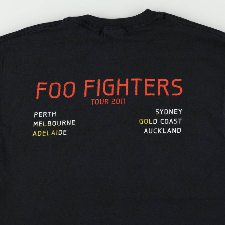 Gildan Foo Fighters band T-shirt, men's size M cotton black type Vintage Second Hand