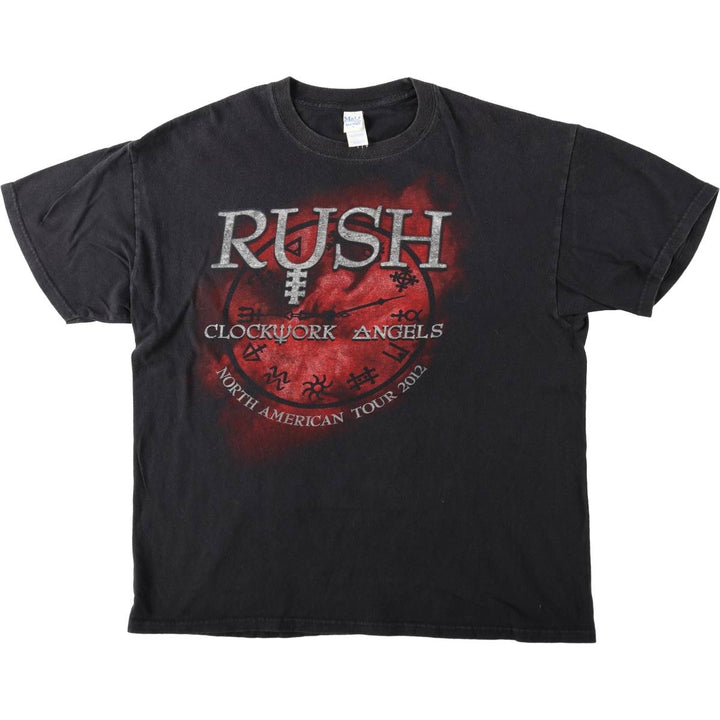 M&O RUSH Band T-Shirt (Men's Size L) cotton black type Vintage Second Hand