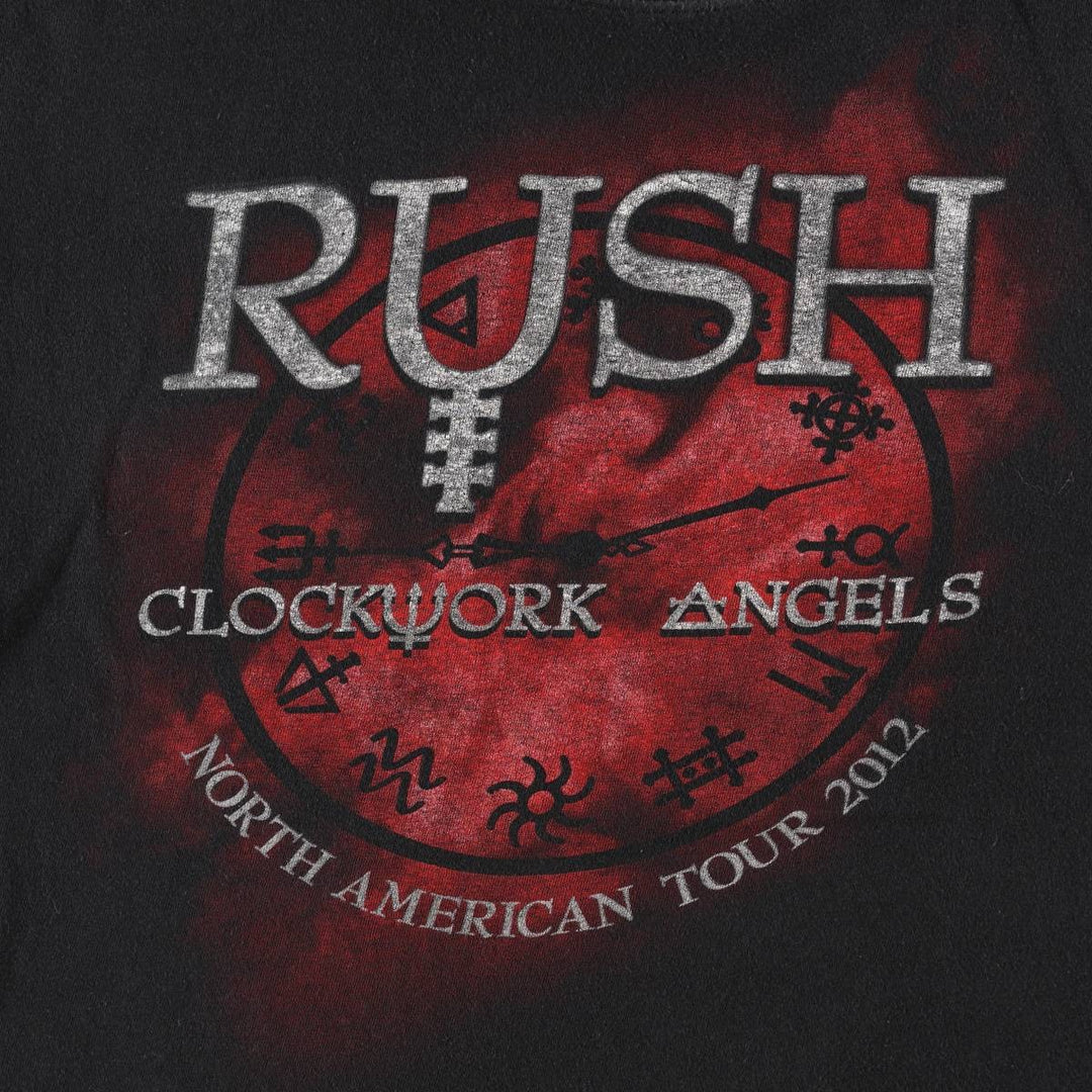 M&O RUSH Band T-Shirt (Men's Size L) cotton black type Vintage Second Hand