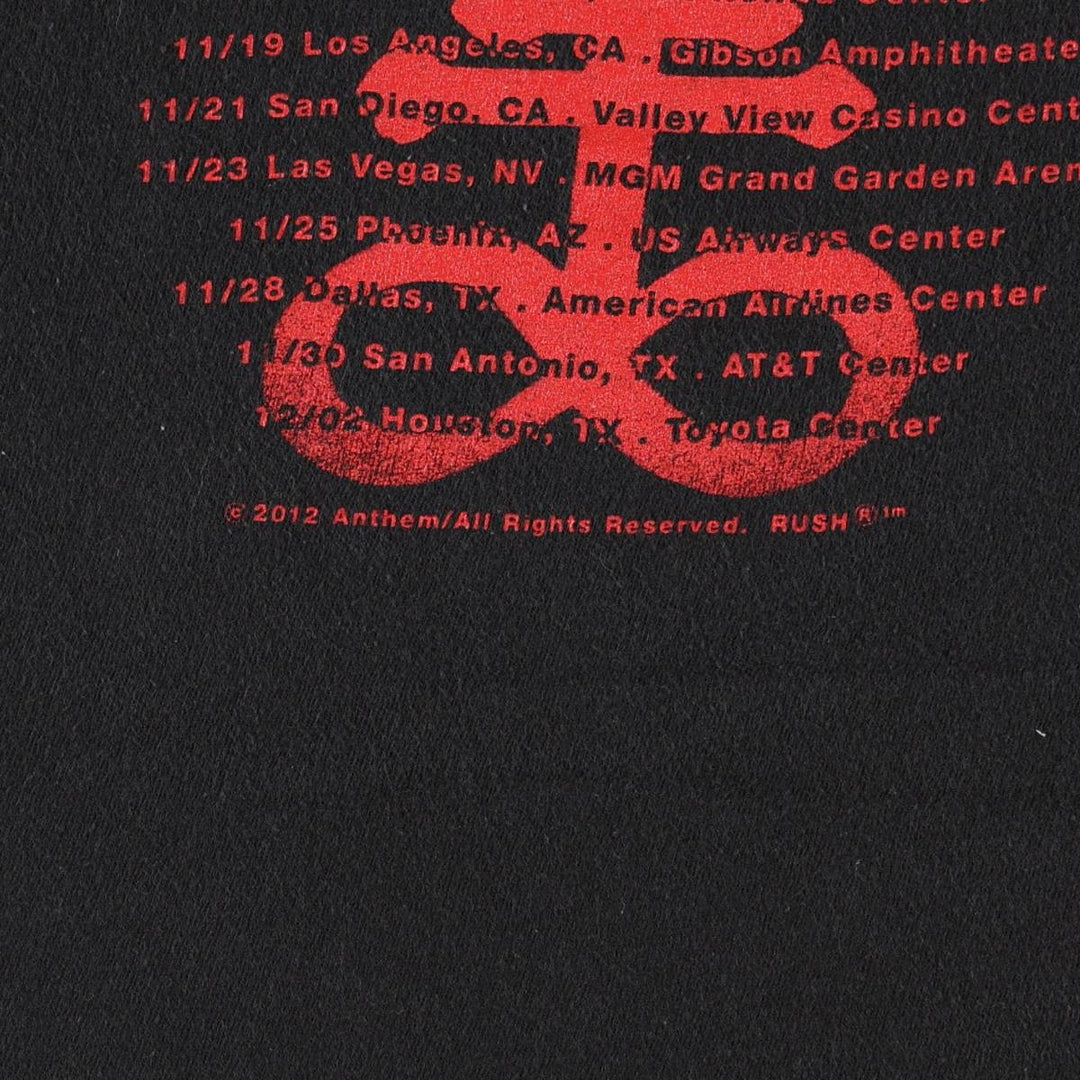 M&O RUSH Band T-Shirt (Men's Size L) cotton black type Vintage Second Hand