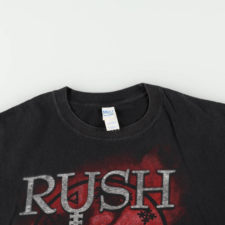 M&O RUSH Band T-Shirt (Men's Size L) cotton black type Vintage Second Hand
