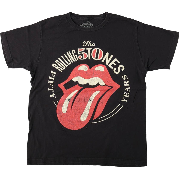 THE ROLLING STONES The Rolling Stones Band T-shirt Band T Men's M size cotton black type Vintage Second Hand