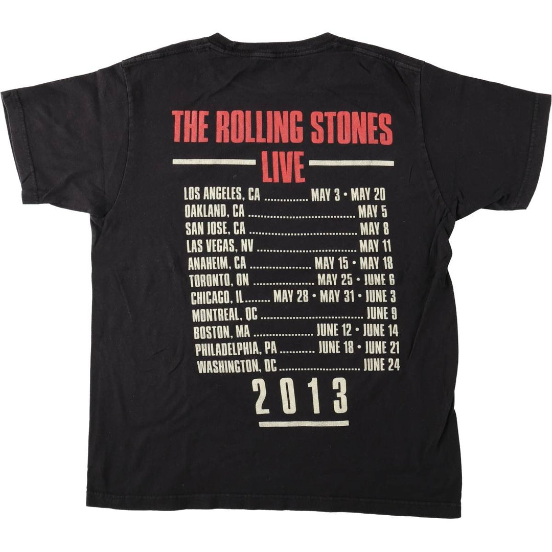 THE ROLLING STONES The Rolling Stones Band T-shirt Band T Men's M size cotton black type Vintage Second Hand