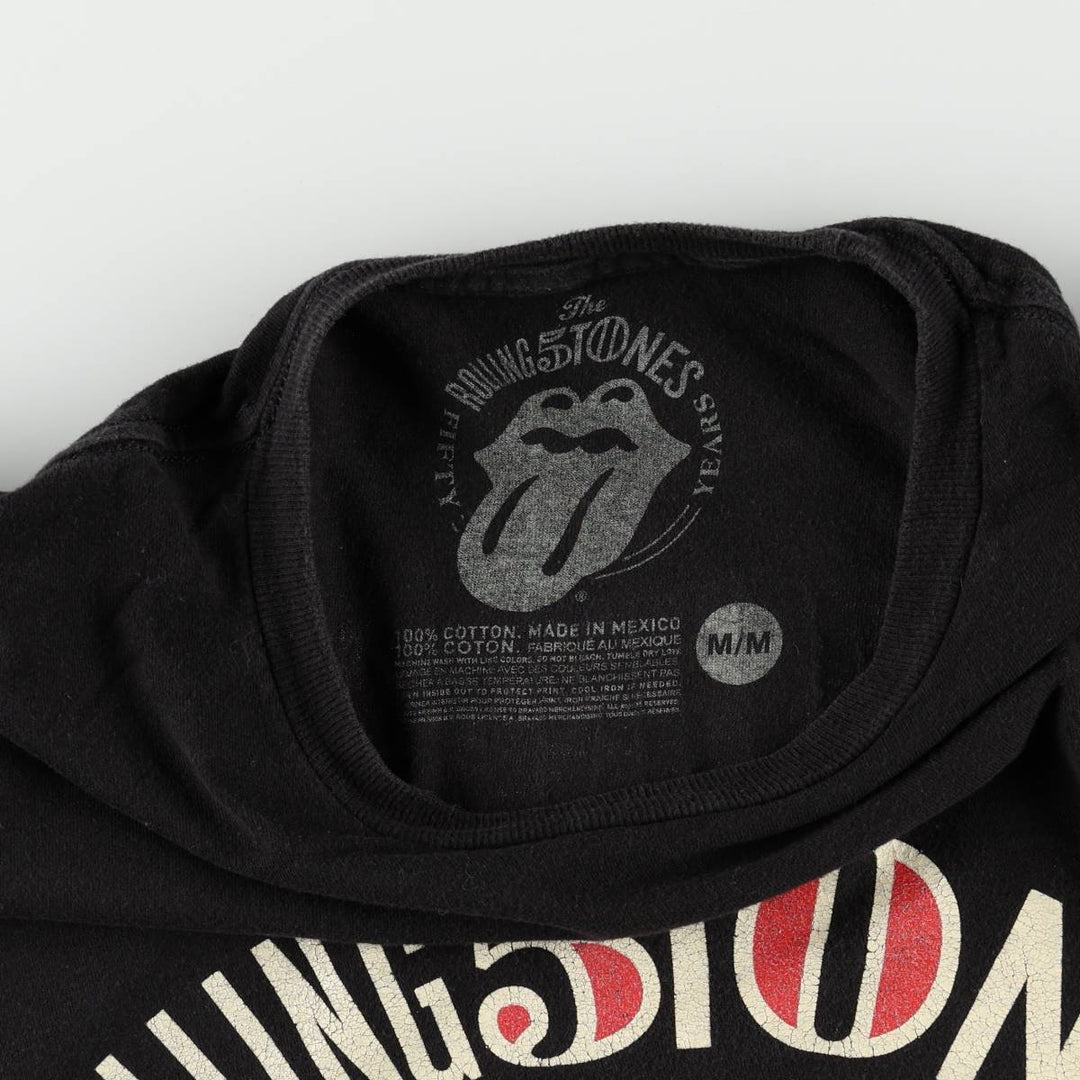 THE ROLLING STONES The Rolling Stones Band T-shirt Band T Men's M size cotton black type Vintage Second Hand