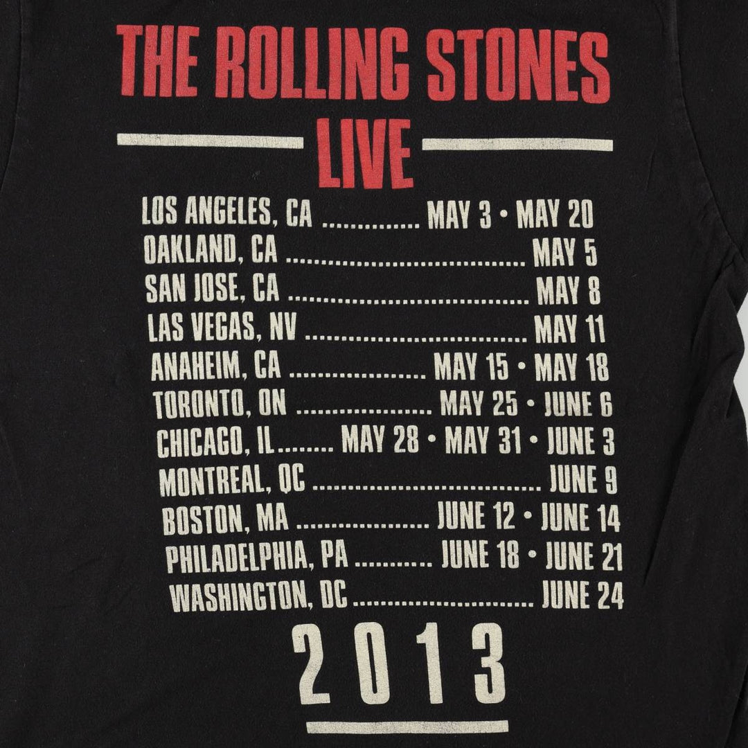 THE ROLLING STONES The Rolling Stones Band T-shirt Band T Men's M size cotton black type Vintage Second Hand