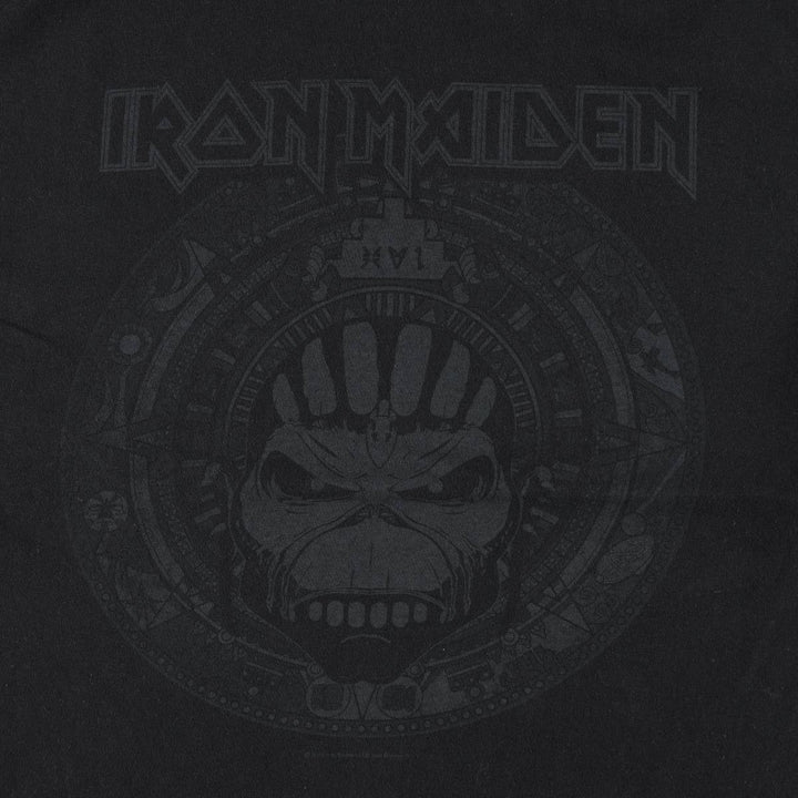 IRON MAIDEN Skull Pattern Band T-shirt Band Tee Men's M size unclear black type Vintage Second Hand
