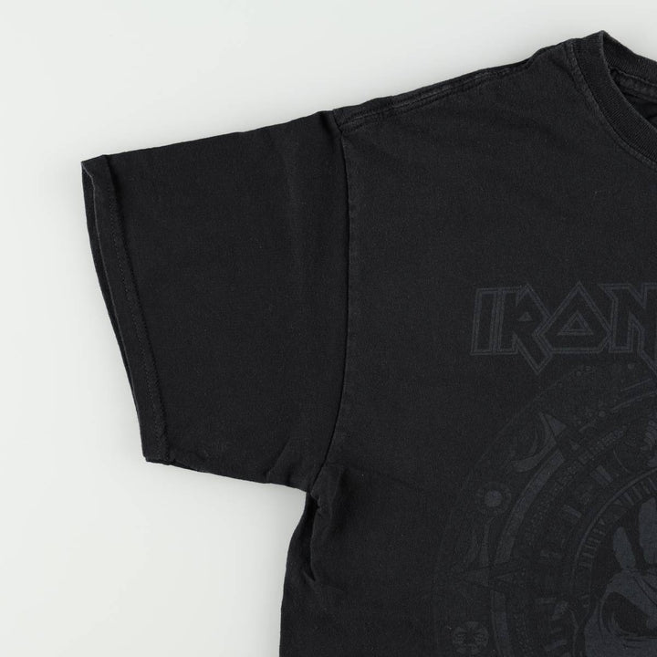 IRON MAIDEN Skull Pattern Band T-shirt Band Tee Men's M size unclear black type Vintage Second Hand